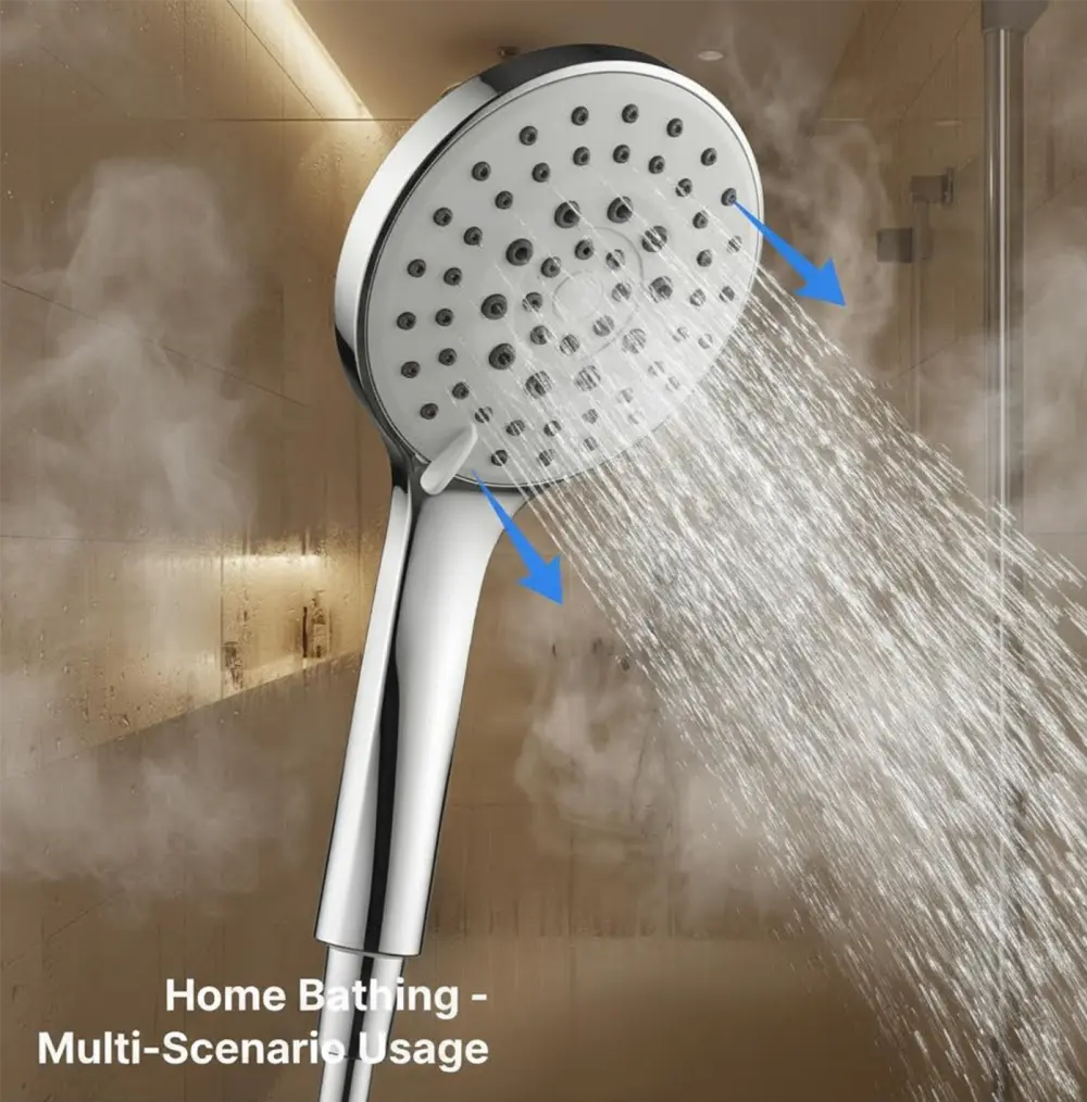 Self Cleaning Shower Head With Anti Leak Anti Clog Function